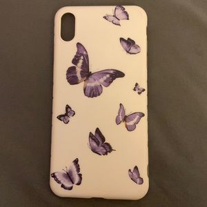 White and purple butterfly iPhone case
